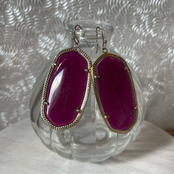 Jewelry - Kendra Scott Danielle Gold Drop Earrings in Purple Jade
